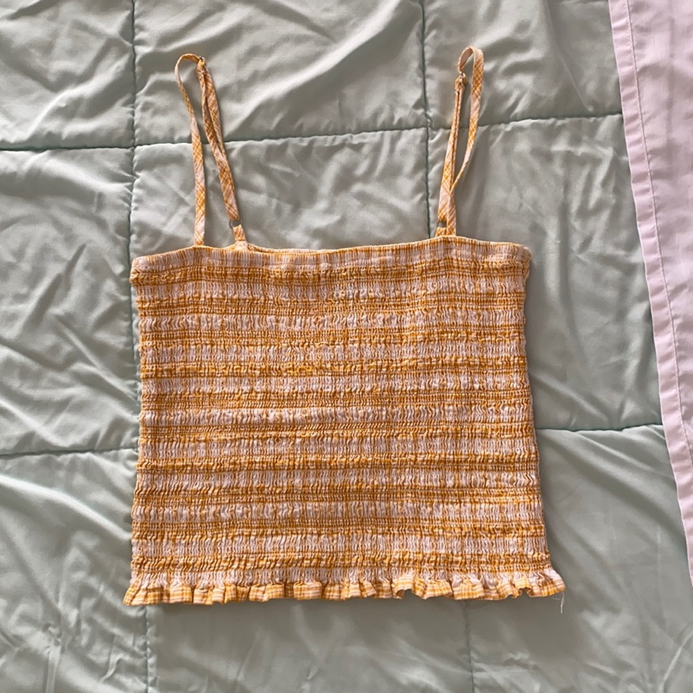 F21 yellow tank top